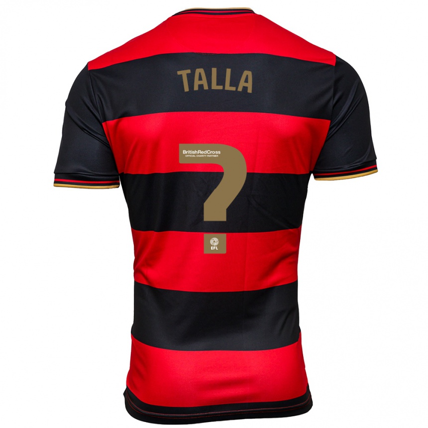 Men Football Lorent Talla #0 Black Red Away Jersey 2023/24 T-Shirt Canada