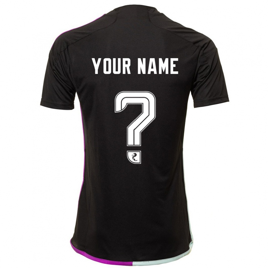 Men Football Your Name #0 Black Away Jersey 2023/24 T-Shirt Canada