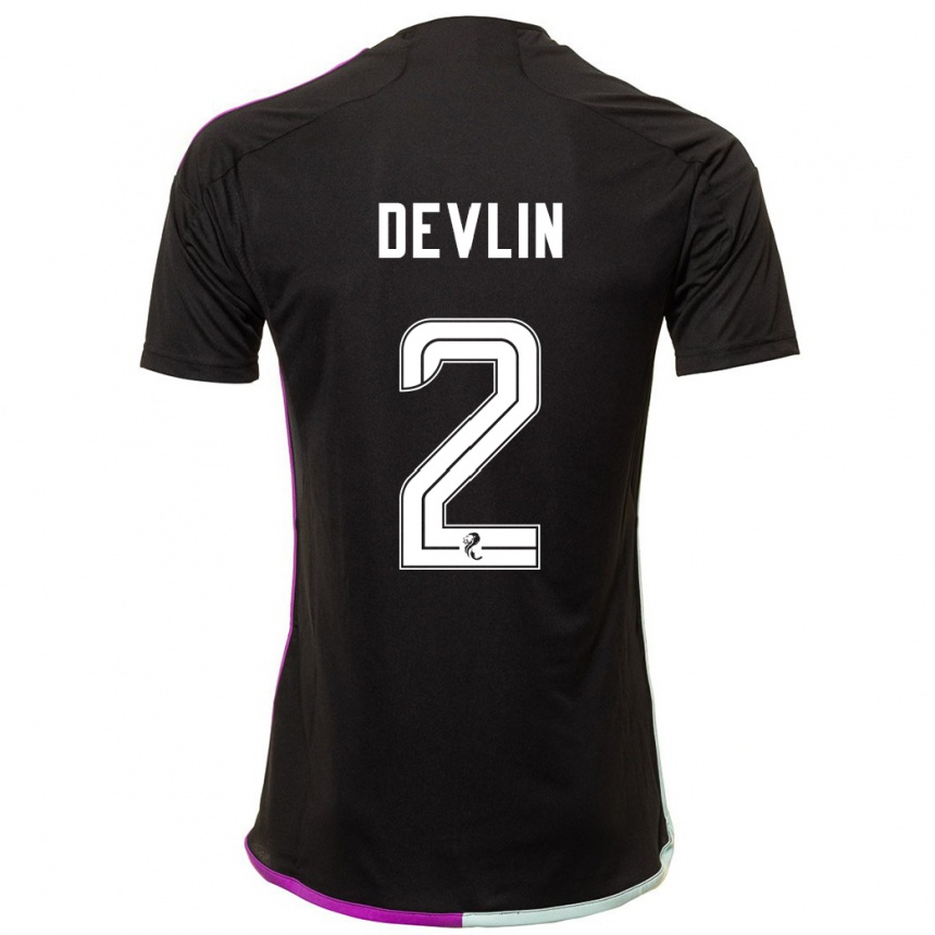 Men Football Nicky Devlin #2 Black Away Jersey 2023/24 T-Shirt Canada