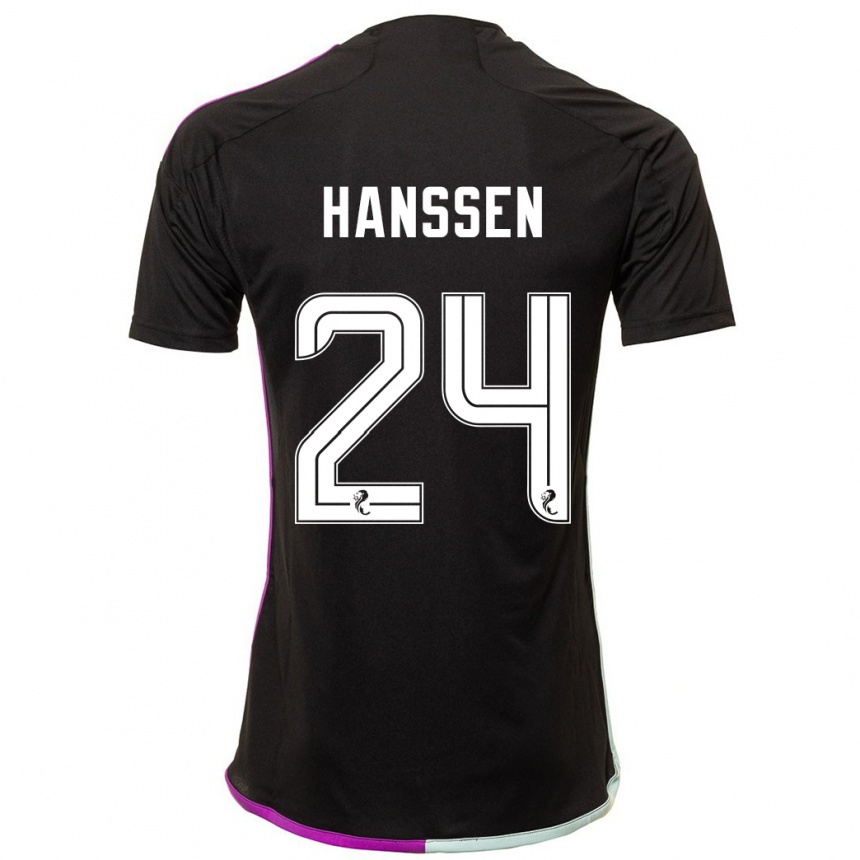 Men Football Nadine Hanssen #24 Black Away Jersey 2023/24 T-Shirt Canada