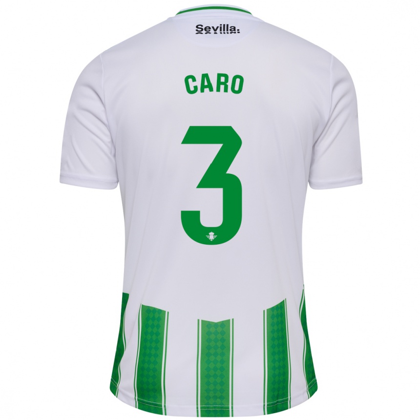 Women Football Andrés Caro #3 White Home Jersey 2023/24 T-Shirt Canada