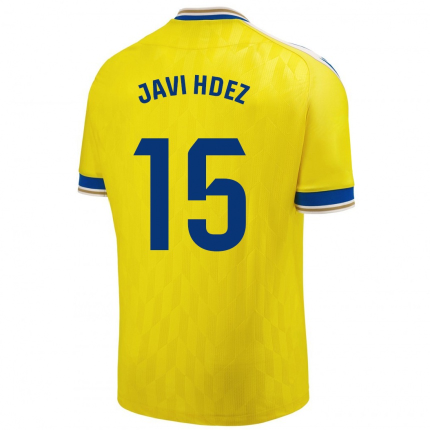 Women Football Javi Hernández #15 Yellow Home Jersey 2023/24 T-Shirt Canada