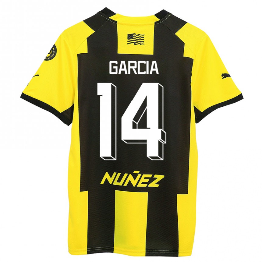 Femme Football Maillot Damián García #14 Jaune Noir Tenues Domicile 2023/24 Canada