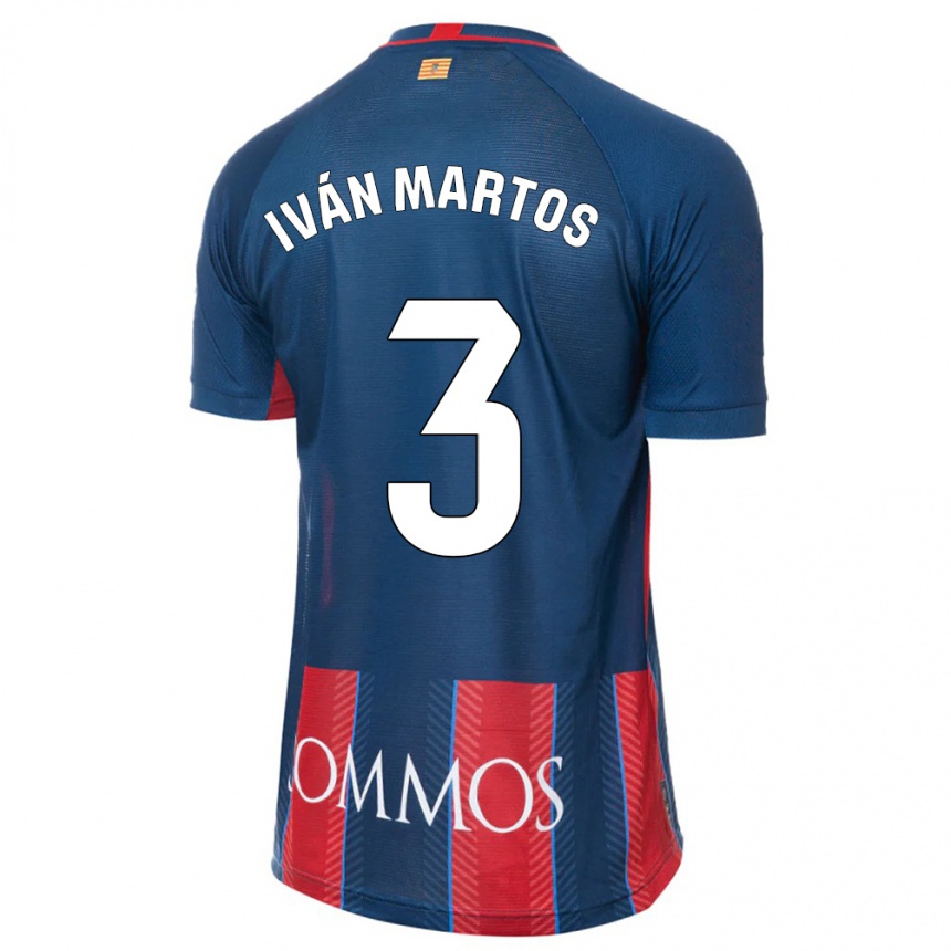 Women Football Iván Martos #3 Navy Home Jersey 2023/24 T-Shirt Canada