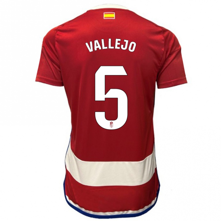 Women Football Jesus Vallejo #5 Red Home Jersey 2023/24 T-Shirt Canada