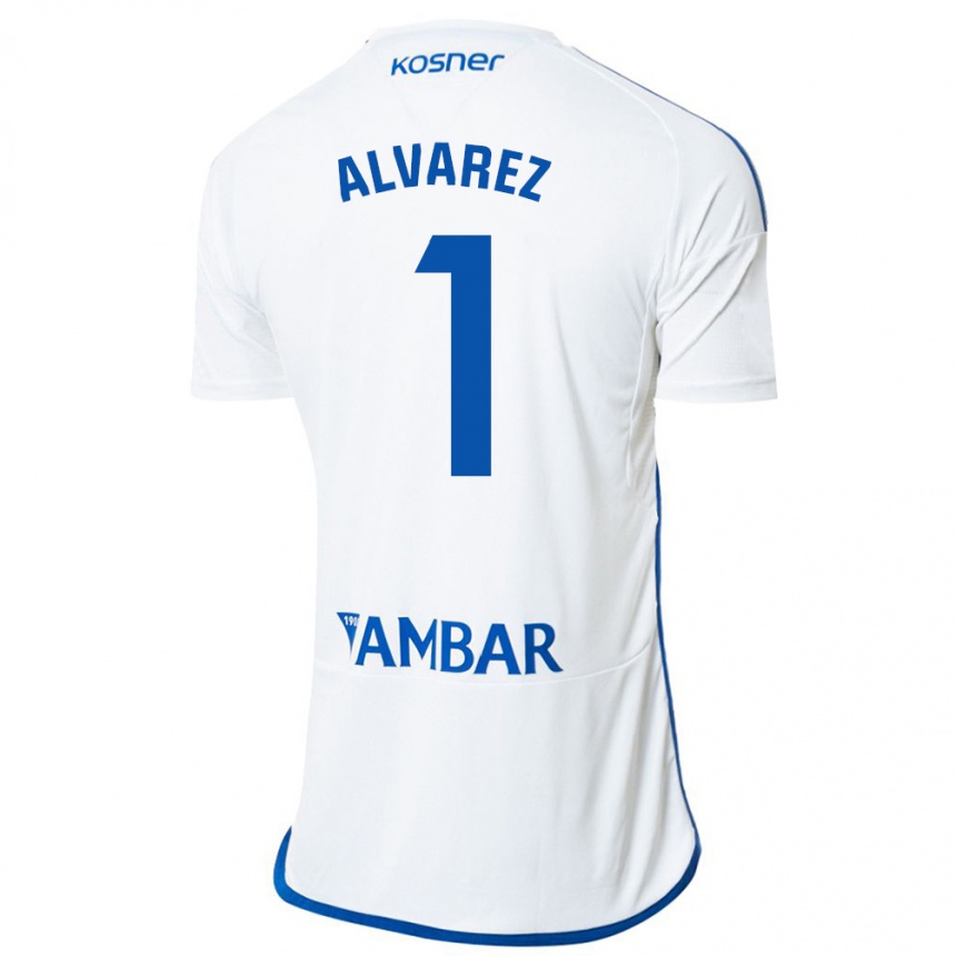 Femme Football Maillot Cristian Álvarez #1 Blanc Tenues Domicile 2023/24 Canada