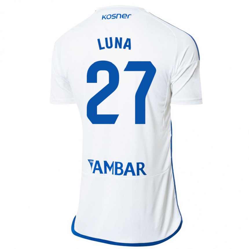 Women Football Marcos Luna #27 White Home Jersey 2023/24 T-Shirt Canada