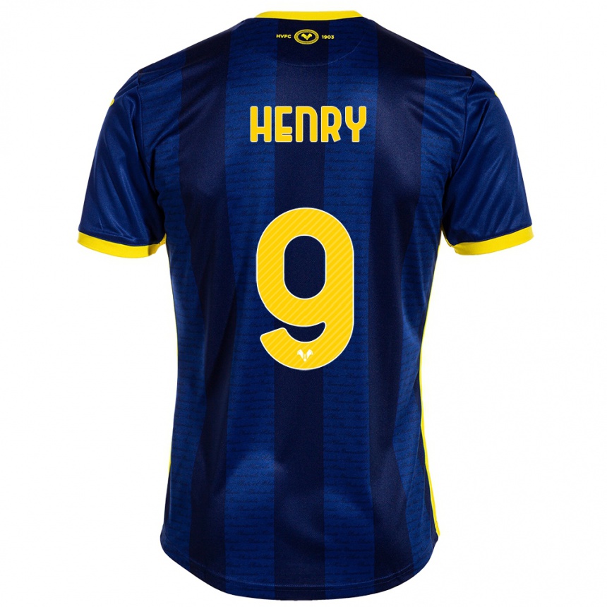 Women Football Thomas Henry #9 Navy Home Jersey 2023/24 T-Shirt Canada