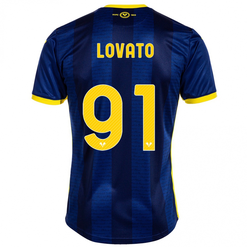 Women Football Enrico Lovato #91 Navy Home Jersey 2023/24 T-Shirt Canada