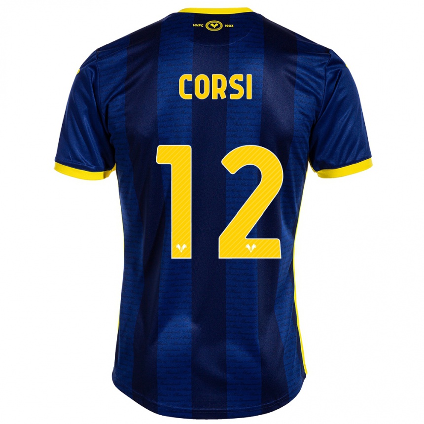 Women Football Sara Corsi #12 Navy Home Jersey 2023/24 T-Shirt Canada