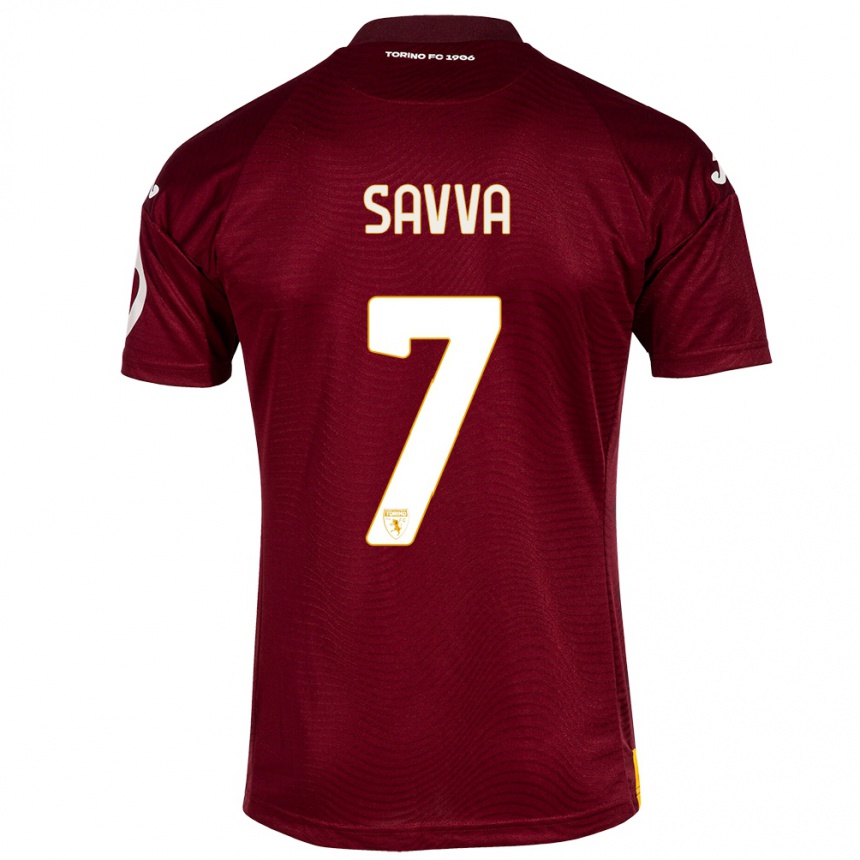 Women Football Zanos Savva #7 Dark Red Home Jersey 2023/24 T-Shirt Canada