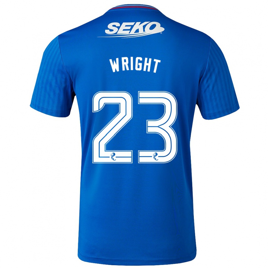 Women Football Scott Wright #23 Blue Home Jersey 2023/24 T-Shirt Canada