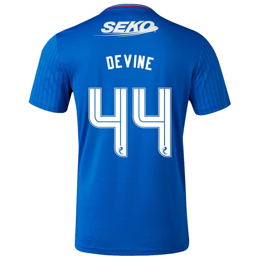 Women Football Adam Devine #44 Blue Home Jersey 2023/24 T-Shirt Canada