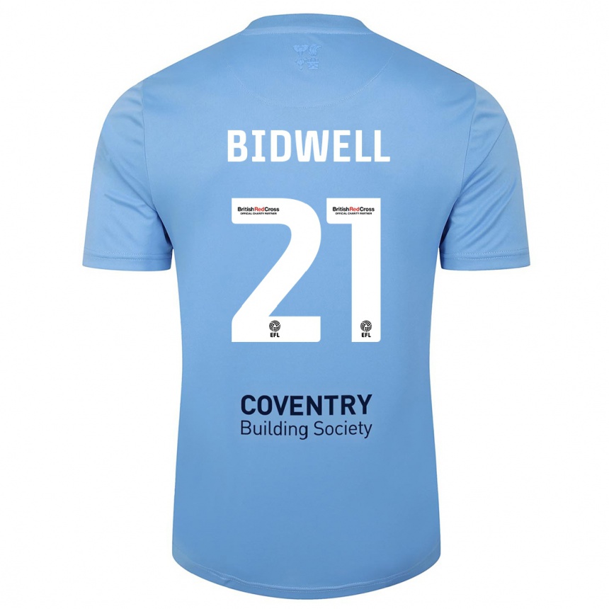 Women Football Jake Bidwell #21 Sky Blue Home Jersey 2023/24 T-Shirt Canada