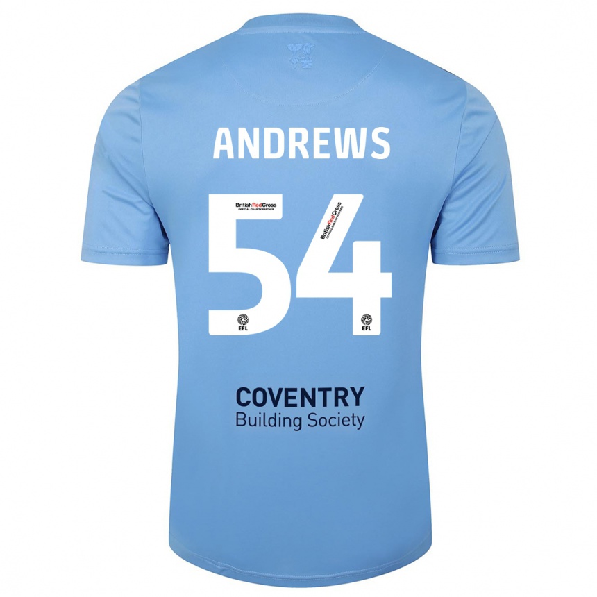 Women Football Kai Andrews #54 Sky Blue Home Jersey 2023/24 T-Shirt Canada