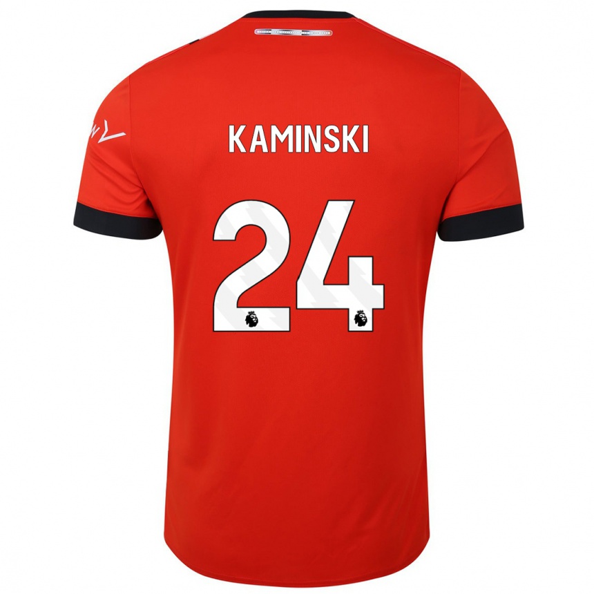 Women Football Thomas Kaminski #24 Red Home Jersey 2023/24 T-Shirt Canada