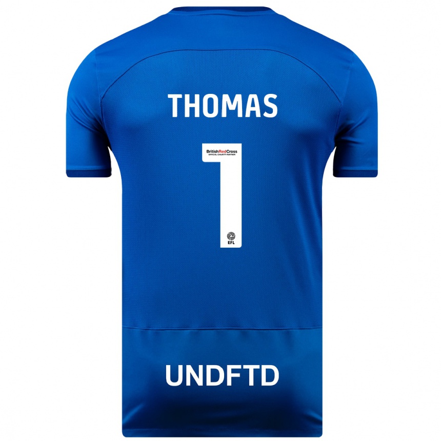 Women Football Lucy Thomas #1 Blue Home Jersey 2023/24 T-Shirt Canada