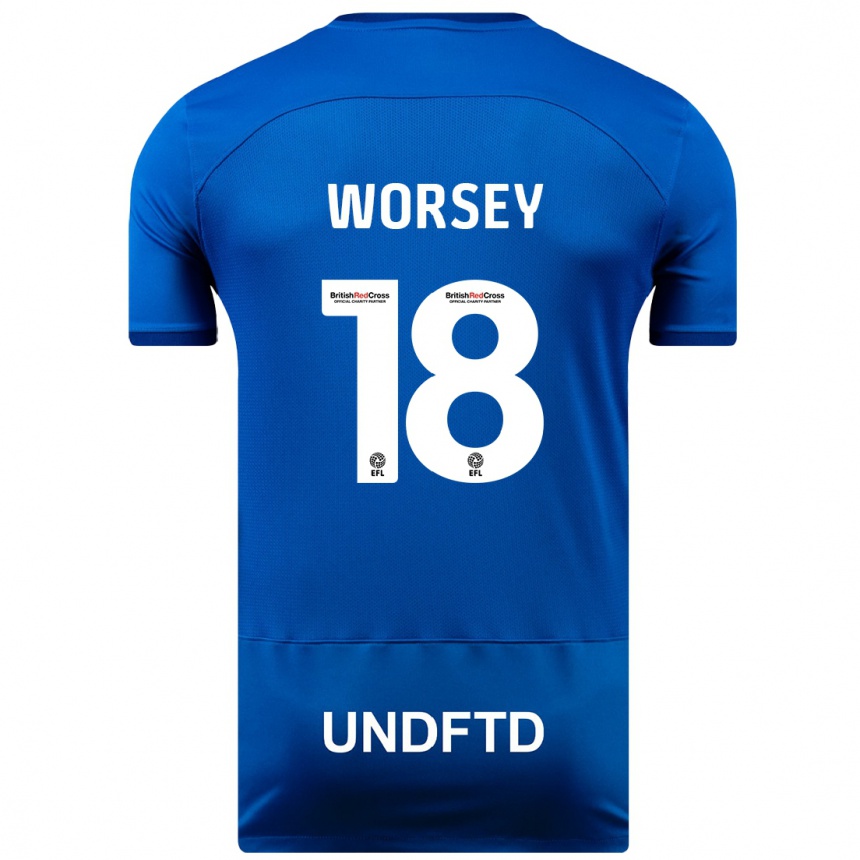 Femme Football Maillot Louanne Worsey #18 Bleu Tenues Domicile 2023/24 Canada