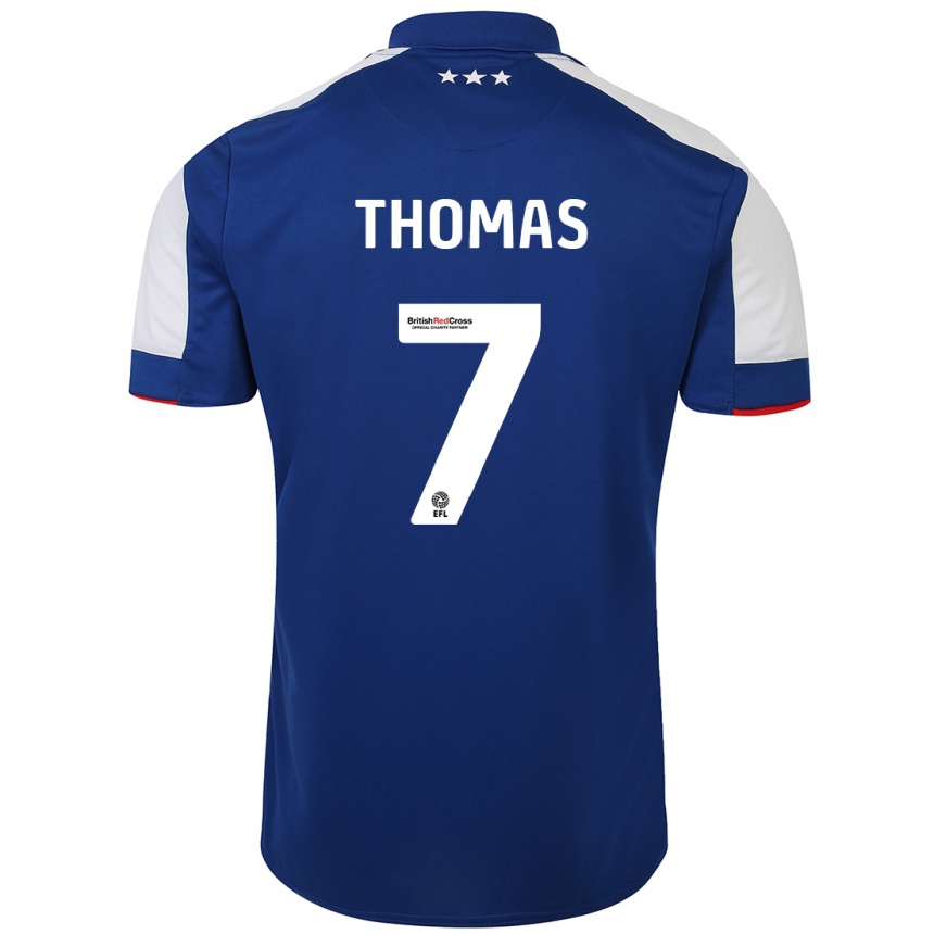 Women Football Natasha Thomas #7 Blue Home Jersey 2023/24 T-Shirt Canada