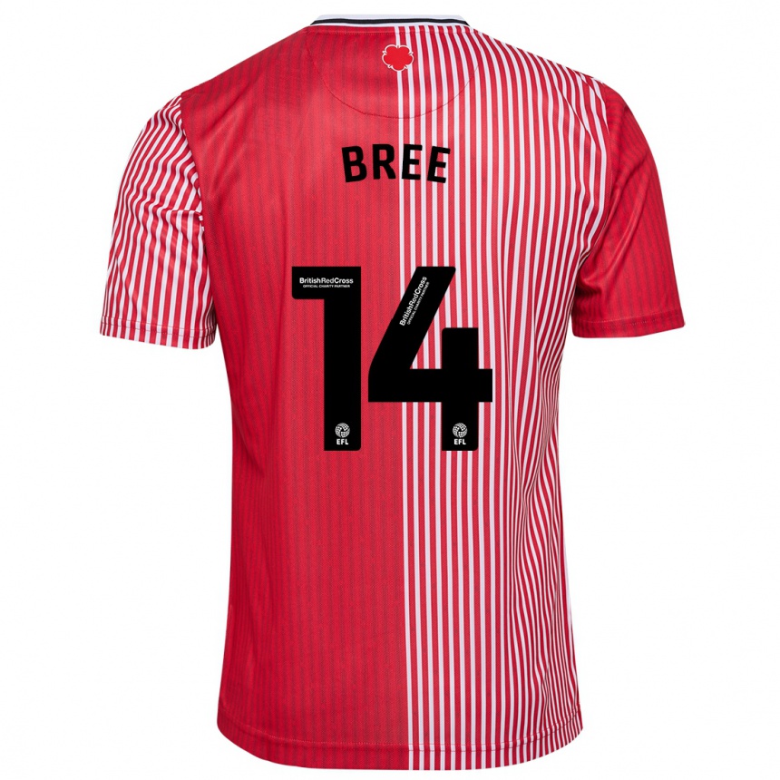 Women Football James Bree #14 Red Home Jersey 2023/24 T-Shirt Canada