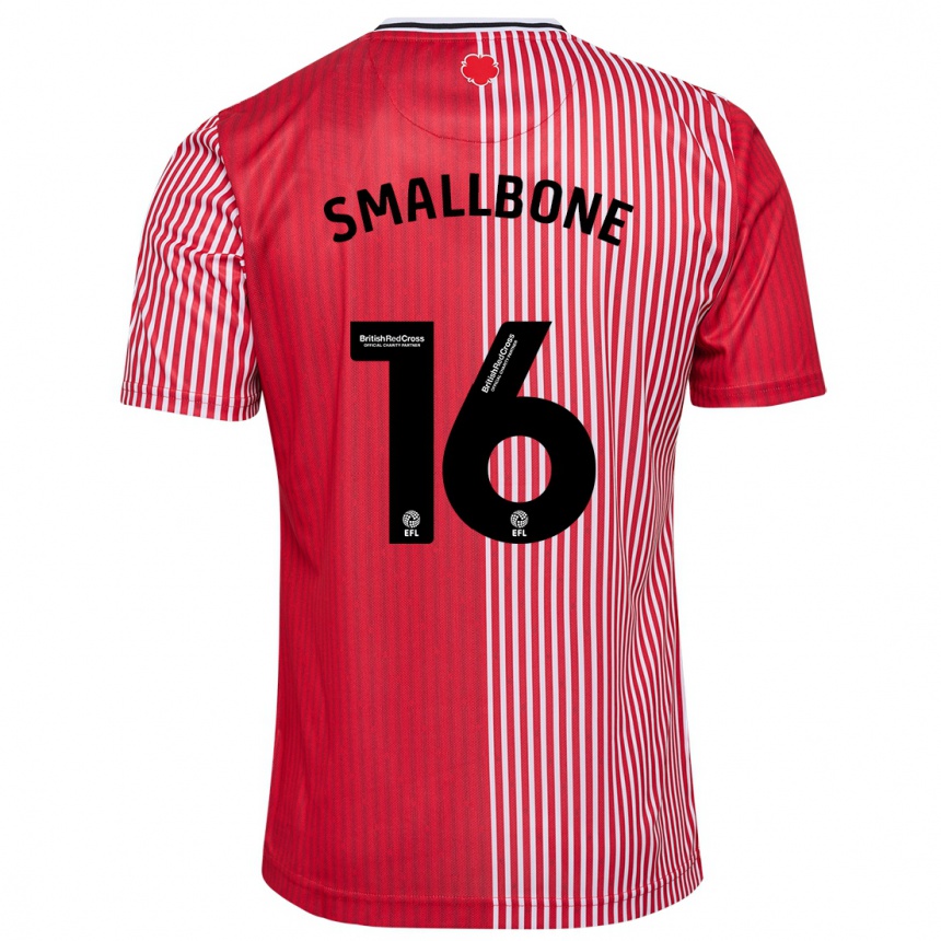 Women Football Will Smallbone #16 Red Home Jersey 2023/24 T-Shirt Canada