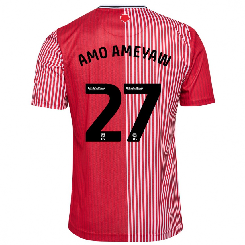 Women Football Samuel Amo-Ameyaw #27 Red Home Jersey 2023/24 T-Shirt Canada