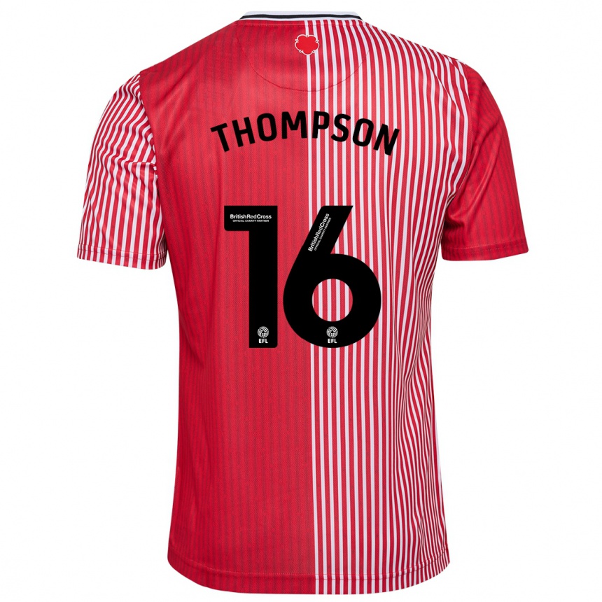 Women Football Emma Thompson #16 Red Home Jersey 2023/24 T-Shirt Canada