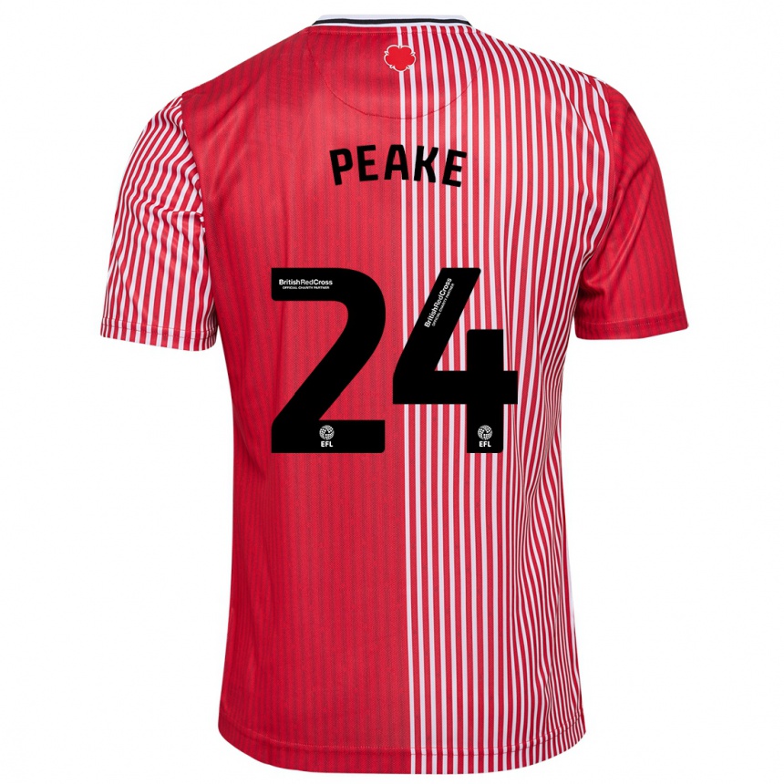 Femme Football Maillot Paige Peake #24 Rouge Tenues Domicile 2023/24 Canada