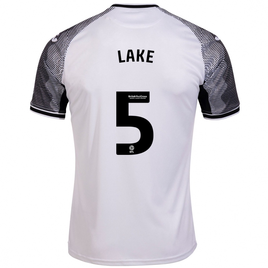 Women Football Ellie Lake #5 White Home Jersey 2023/24 T-Shirt Canada