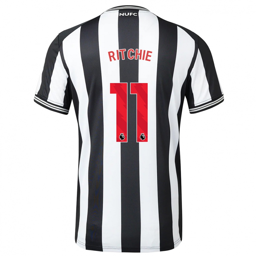 Women Football Matt Ritchie #11 Black White Home Jersey 2023/24 T-Shirt Canada