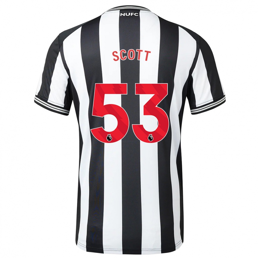 Women Football Joshua Scott #53 Black White Home Jersey 2023/24 T-Shirt Canada