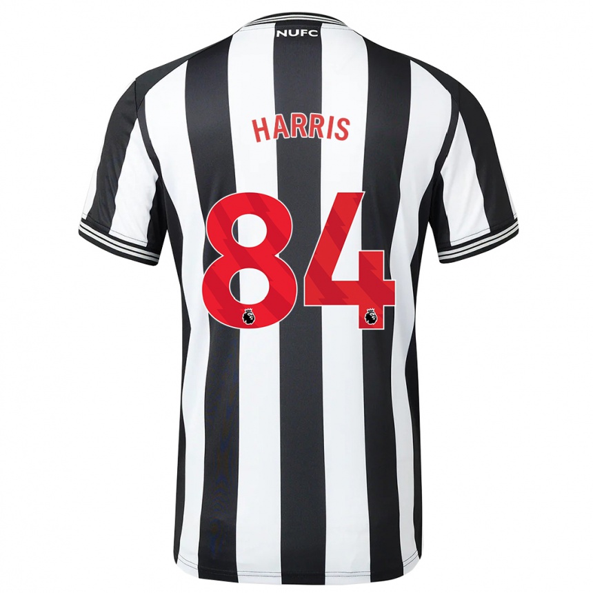 Women Football Aidan Harris #84 Black White Home Jersey 2023/24 T-Shirt Canada