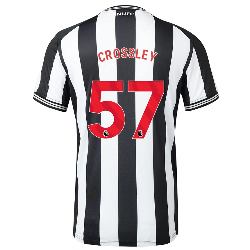 Women Football Kyle Crossley #57 Black White Home Jersey 2023/24 T-Shirt Canada