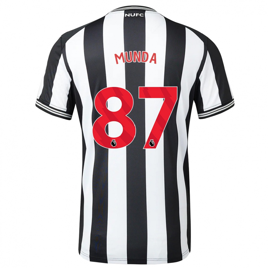 Women Football Anthony Munda #87 Black White Home Jersey 2023/24 T-Shirt Canada