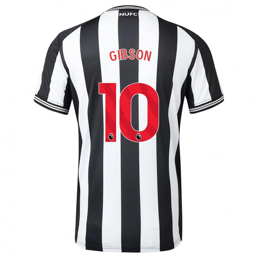 Women Football Georgia Gibson #10 Black White Home Jersey 2023/24 T-Shirt Canada