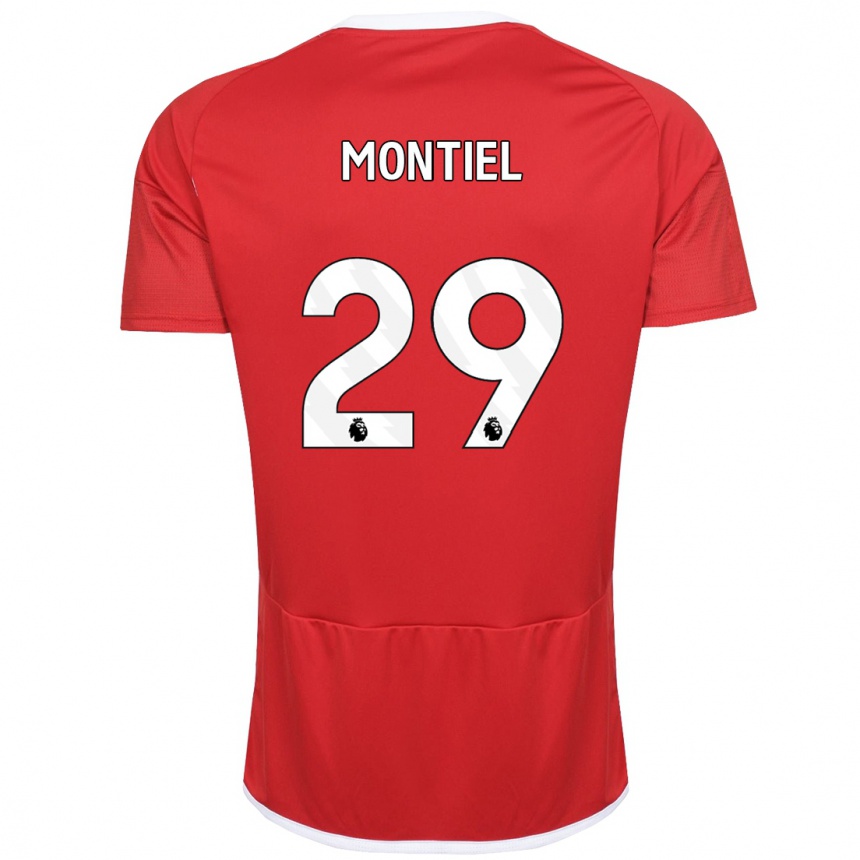 Women Football Gonzalo Montiel #29 Red Home Jersey 2023/24 T-Shirt Canada