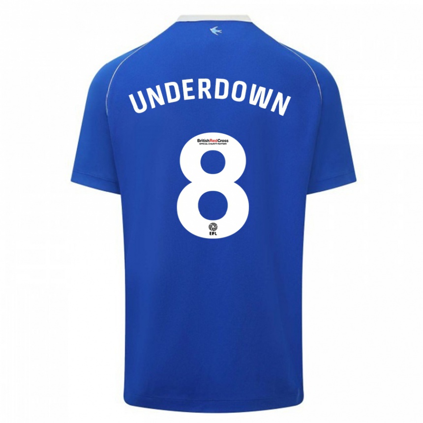 Women Football Kanisha Underdown #8 Blue Home Jersey 2023/24 T-Shirt Canada