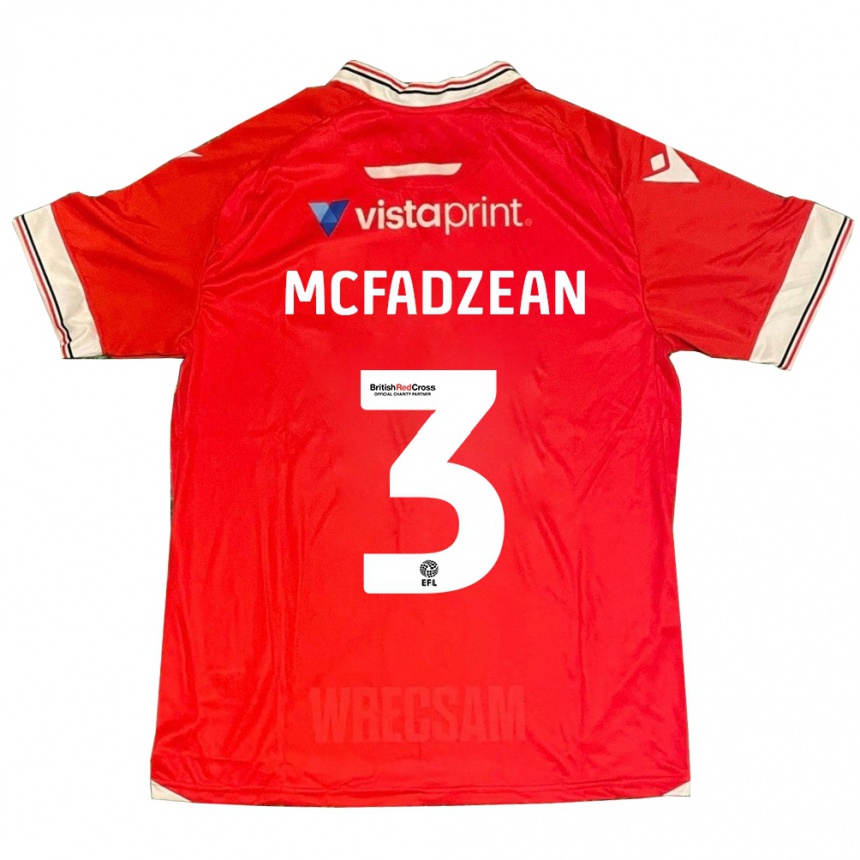 Women Football Callum Mcfadzean #3 Red Home Jersey 2023/24 T-Shirt Canada