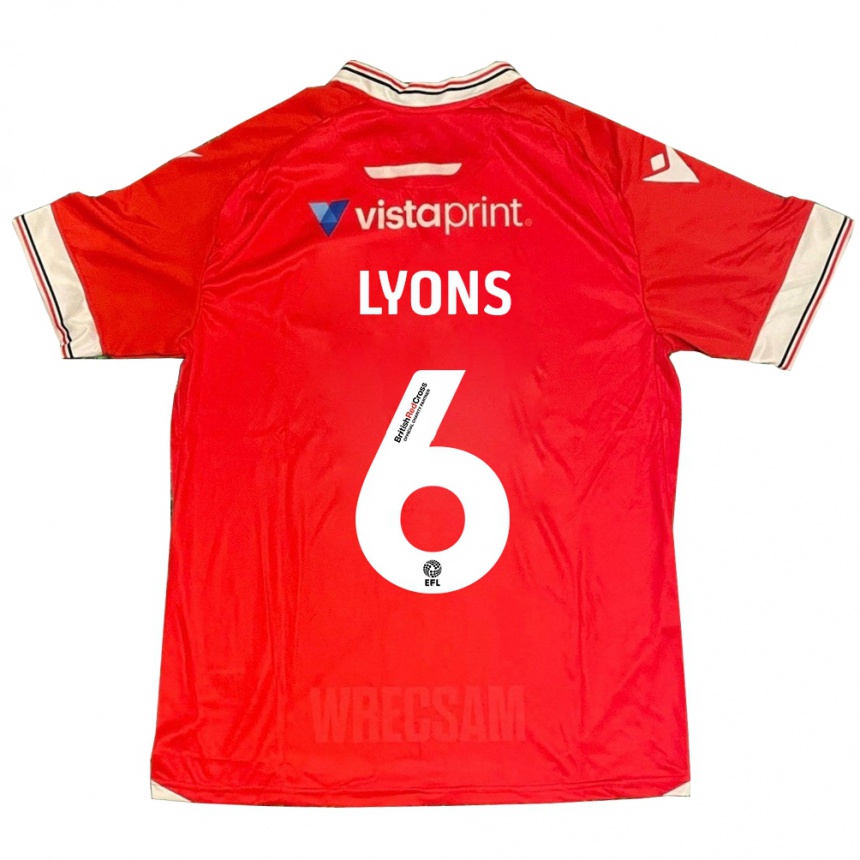 Women Football Lauryn Lyons #6 Red Home Jersey 2023/24 T-Shirt Canada