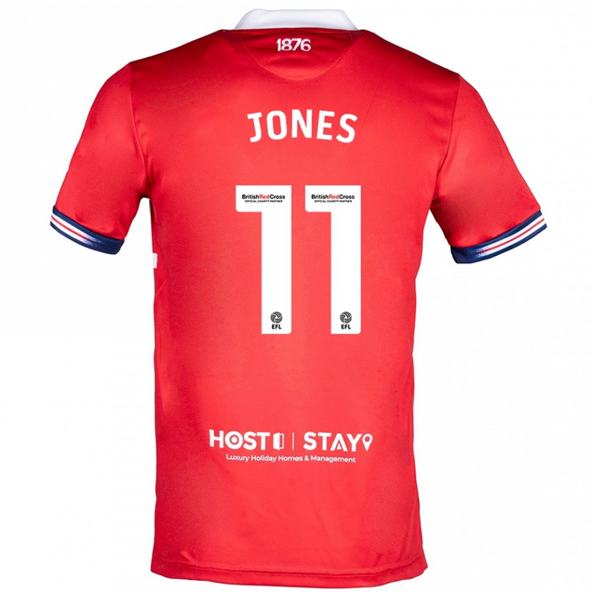 Women Football Isaiah Jones #11 Red Home Jersey 2023/24 T-Shirt Canada