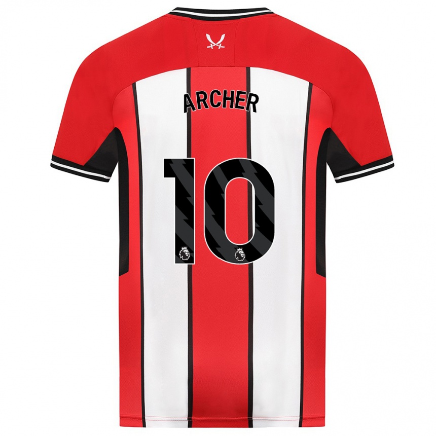 Women Football Cameron Archer #10 Red Home Jersey 2023/24 T-Shirt Canada