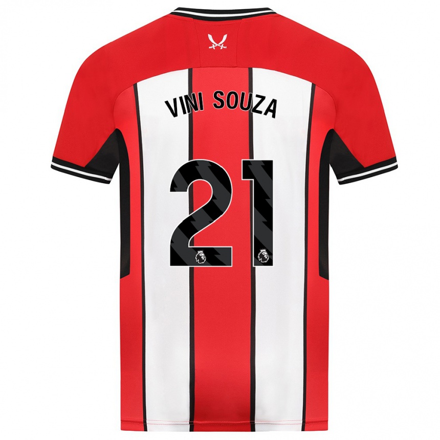 Women Football Vini Souza #21 Red Home Jersey 2023/24 T-Shirt Canada