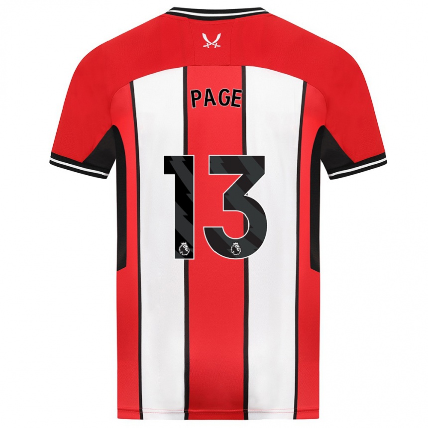 Women Football Olivia Jane Page #13 Red Home Jersey 2023/24 T-Shirt Canada