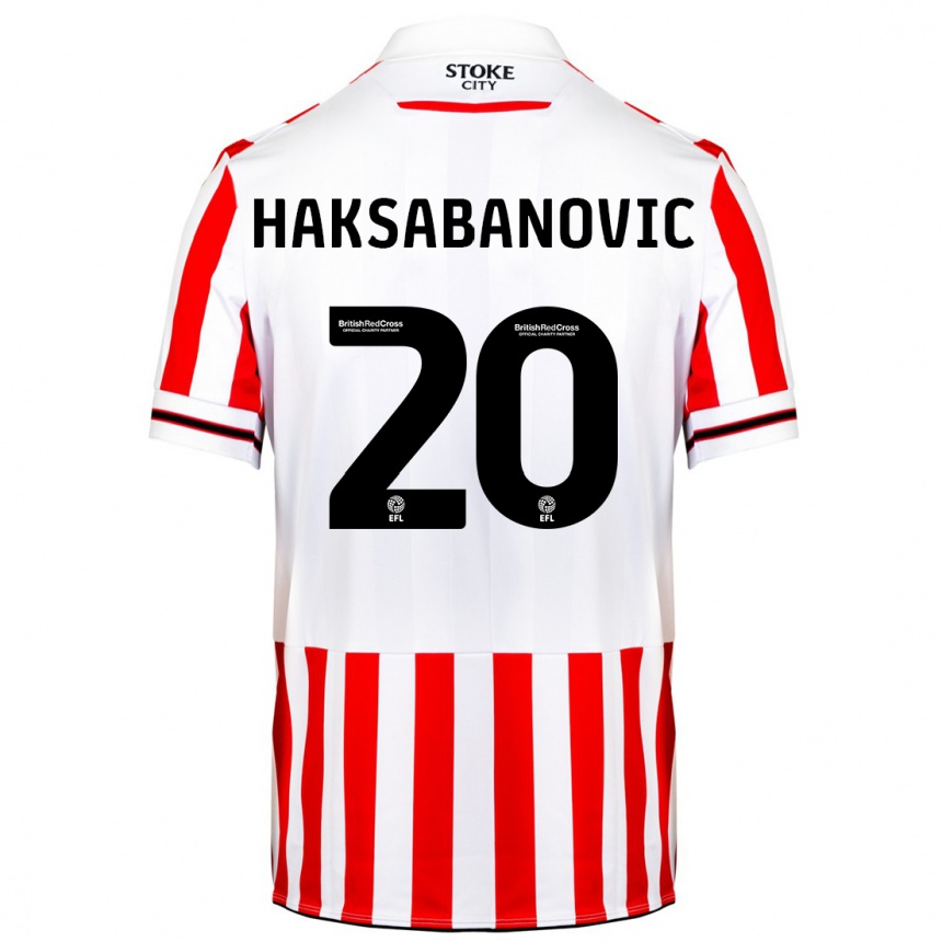 Women Football Sead Hakšabanović #20 Red White Home Jersey 2023/24 T-Shirt Canada