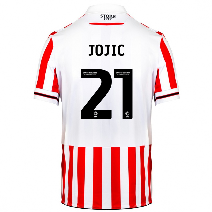 Women Football Nikola Jojic #21 Red White Home Jersey 2023/24 T-Shirt Canada