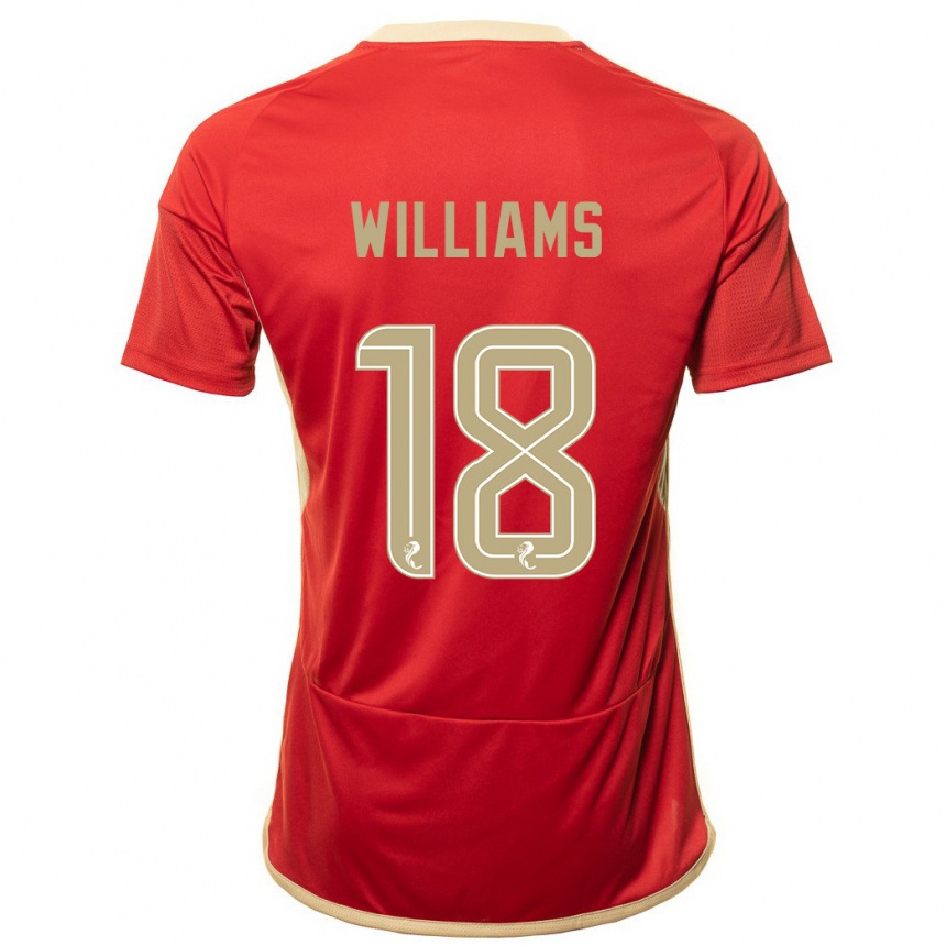 Women Football Rhys Williams #18 Red Home Jersey 2023/24 T-Shirt Canada