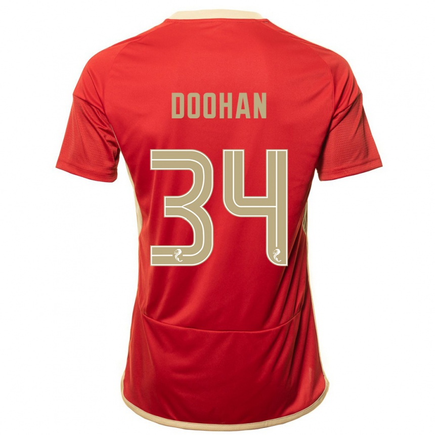 Women Football Ross Doohan #34 Red Home Jersey 2023/24 T-Shirt Canada