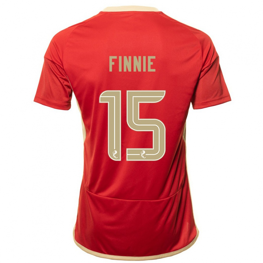 Women Football Maddison Finnie #15 Red Home Jersey 2023/24 T-Shirt Canada