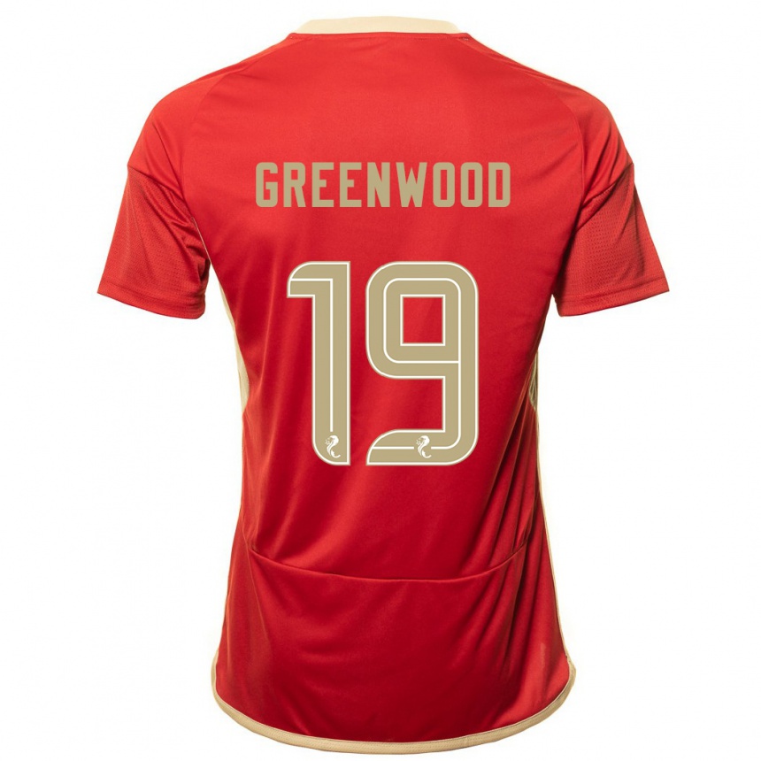 Women Football Brodie Greenwood #19 Red Home Jersey 2023/24 T-Shirt Canada