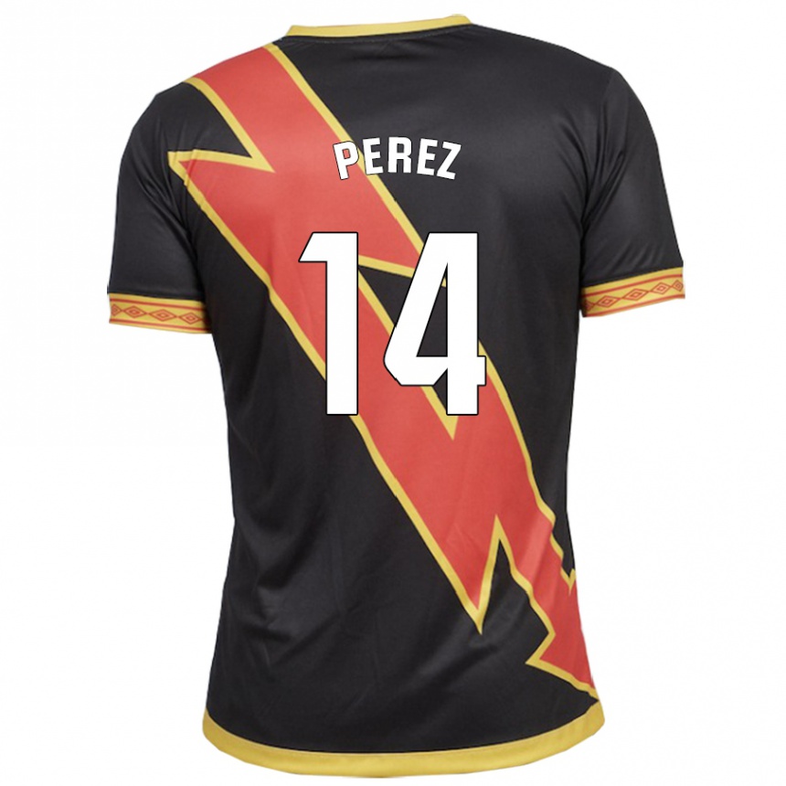 Women Football Kike Pérez #14 Black Away Jersey 2023/24 T-Shirt Canada